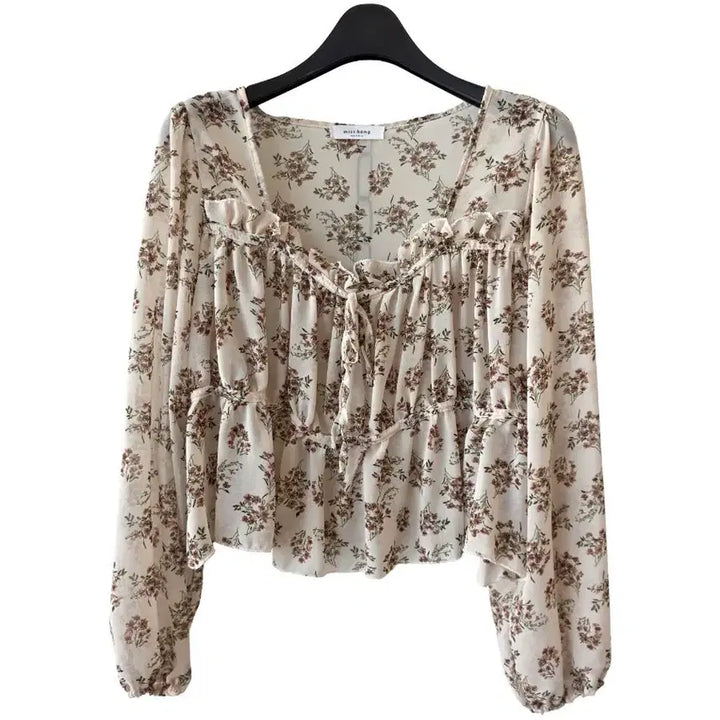 [BUNJANG] Chiffon Frill Crop Blouse / F/시폰 프릴 크롭블라우스
