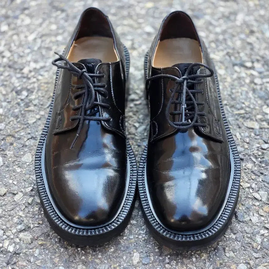 [BUNJANG] LOST GARDEN Black Patent Leather Derby Shoes Vibram Sole / 블랙 유광 더비 슈즈