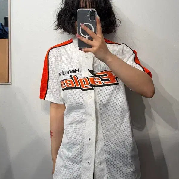[BUNJANG] Hanwha Eagles Ryu Hyun-jin 90s Vintage Jersey / 90 구형 한화 이글스 류현진 져지 유니폼 반팔 화이트