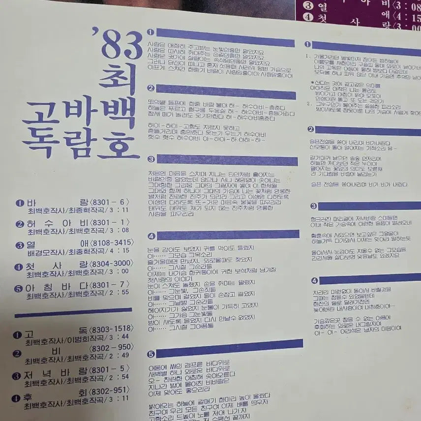 [BUNJANG] Choi Baek Ho 1983 &