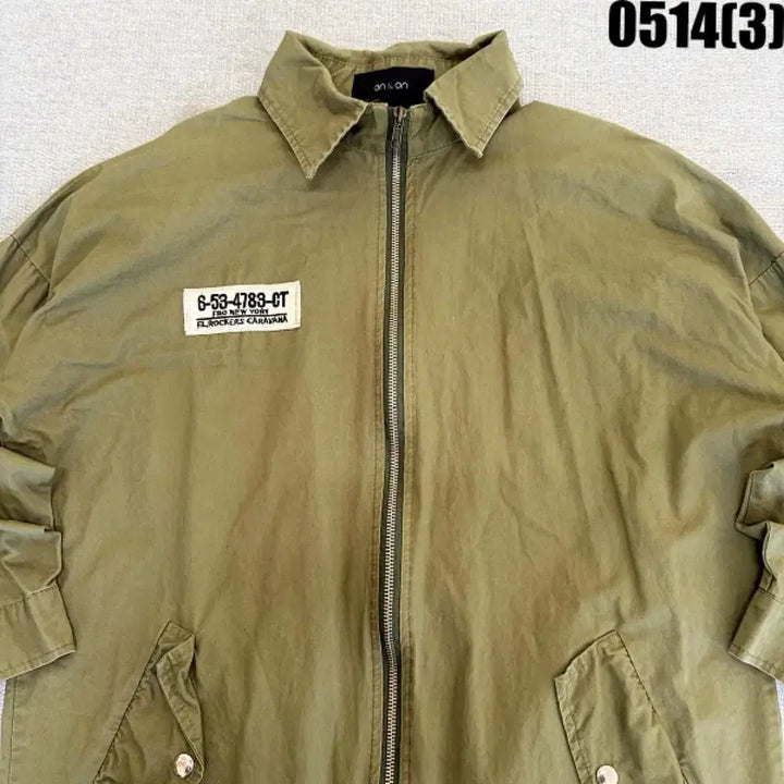 [BUNJANG] ON&amp;ON Khaki Field Style Long Jacket Jumper / 온앤온 카키색 야상형 롱 자켓 점퍼 0514