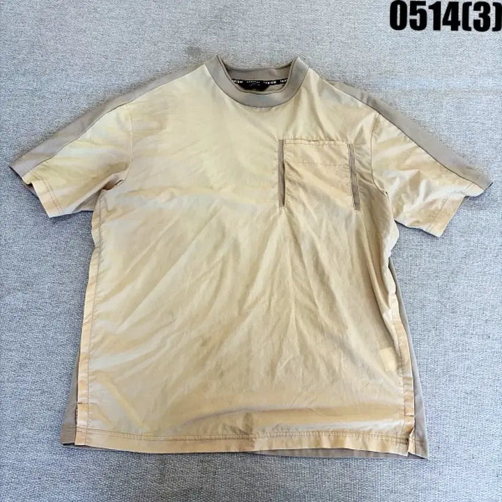 [BUNJANG] Phantom Color-Block Short-Sleeve T-Shirt Beige Size 100 / 팬텀 반팔 티셔츠 베이지 배색 100 0514