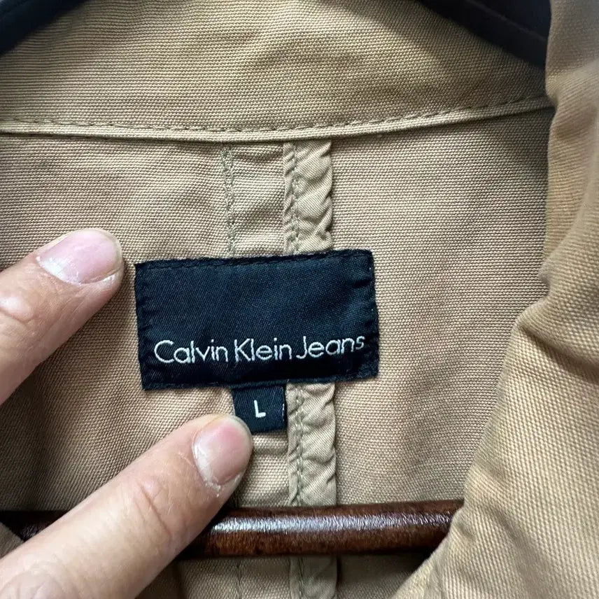[BUNJANG] Calvin Klein Khaki Cotton Jacket 100 / [만원 아라비아빈티지]캘빈클라인 카키색 면 자켓 100