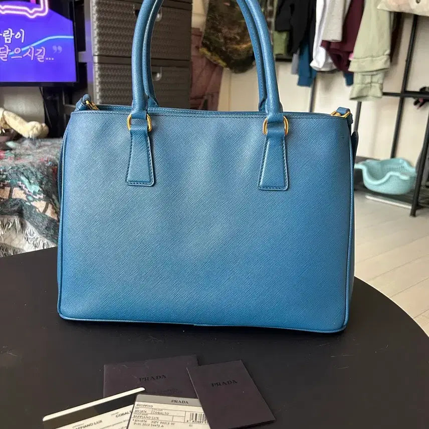 [BUNJANG] Prada Saffiano Lux Cobalt Tote Bag / 프라다 사피아노 럭스 코발트 토트백