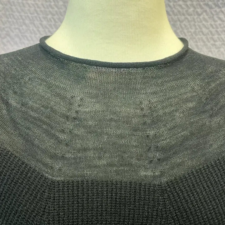 [BUNJANG] Mine by Hansome Sheer Knit Short Sleeve Top / 한섬 MINE 니트 반팔 새옷급 55 (23년) 시스루 믹스