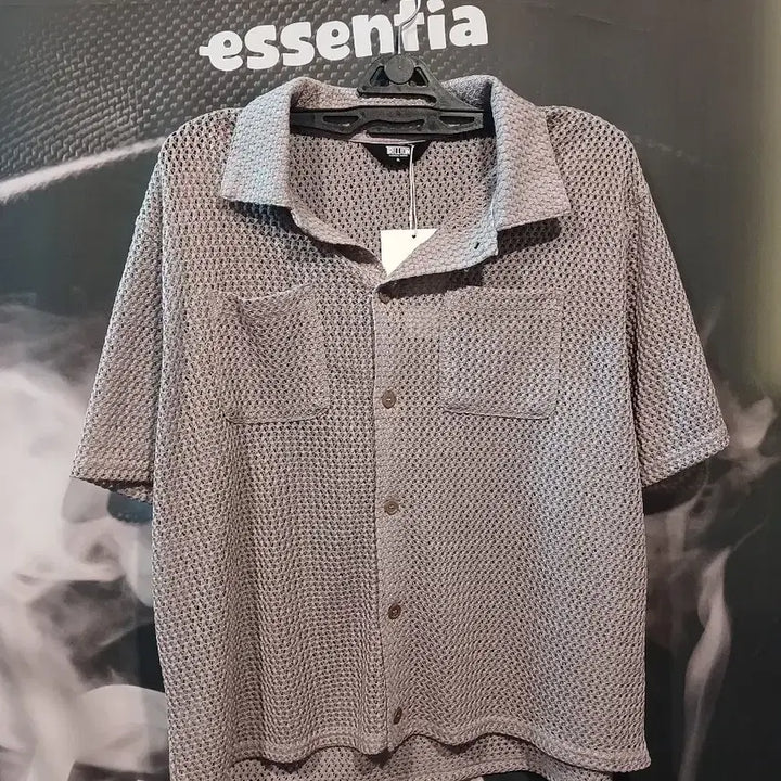 [BUNJANG] Trillion Oversized Crochet Short Sleeve Knit Polo Shirt / 트릴리온 오버핏 크로셰 반팔 카라 니트