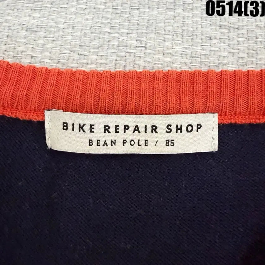 [BUNJANG] Beanpole Color Block Knit Sweater / 빈폴 오렌지/네이비 배색 니트 85 0514