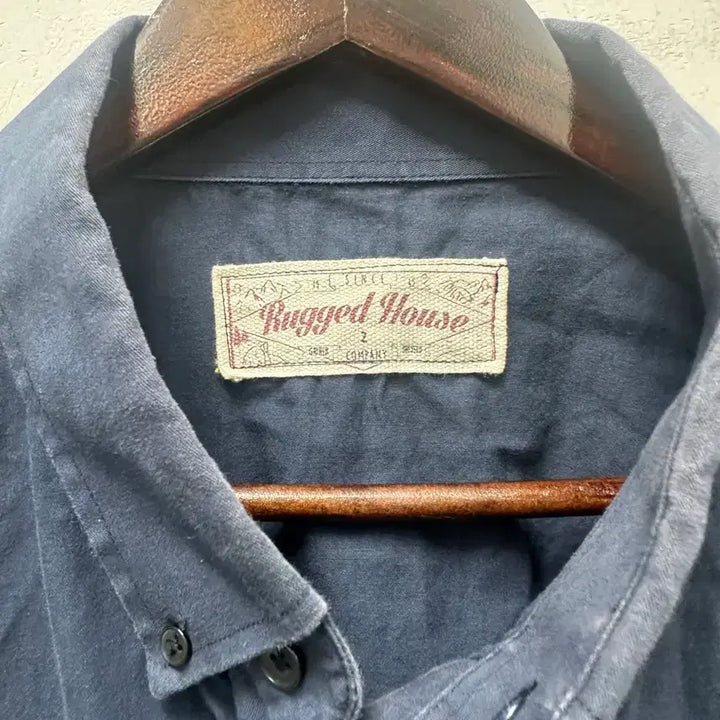 [BUNJANG] Rugged House Navy Short Sleeve Shirt Size 2 / [만원 아라비아빈티지]Rugged House 네이비 반팔 셔츠 2