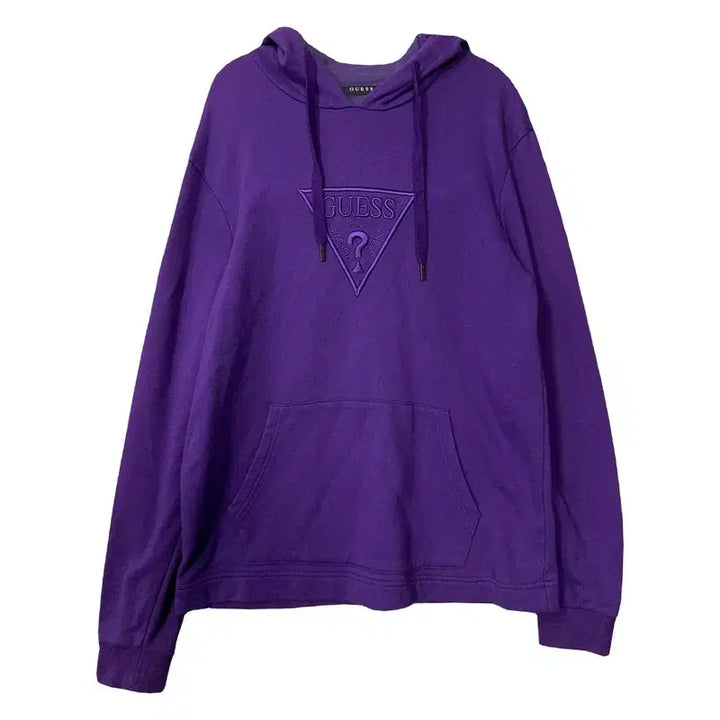 [BUNJANG] Guess Purple Triangle Logo Hoodie M / 게스 삼각 로고 퍼플 후드티 M