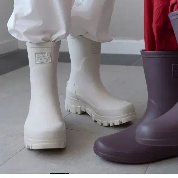 [BUNJANG] Rockfish Platform Rain Boots Cream UK 4 / 락피쉬 플랫폼 레인부츠 uk4