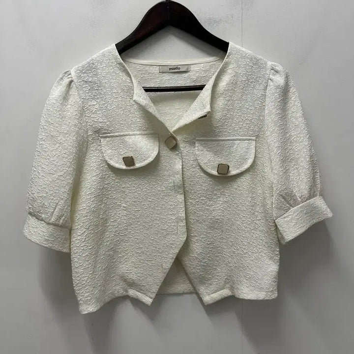 [BUNJANG] Mielio White Short Jacket (Size F) / [만원 아라비아빈티지] miello 화이트 숏 자켓 F