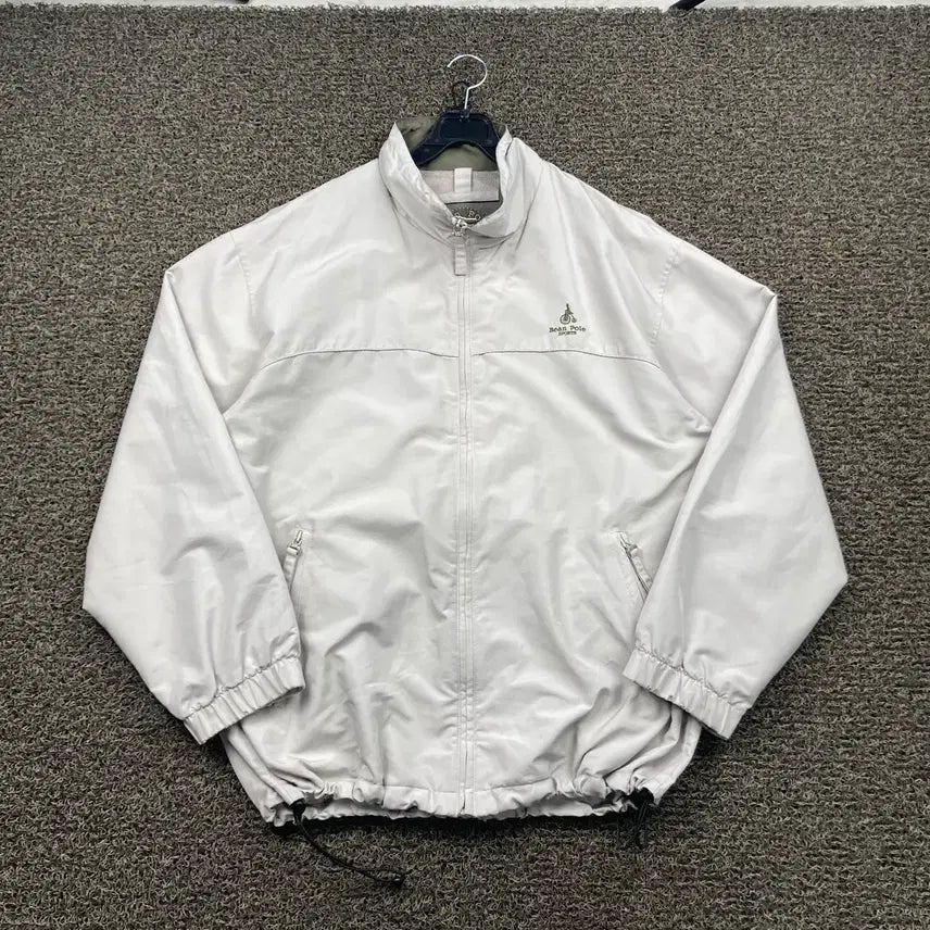 [BUNJANG] Beanpole Embroidered Logo Beige Windbreaker Jacket / 빈폴 자수로고 베이지 바람막이 자켓