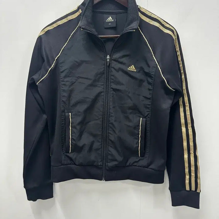 [BUNJANG] Adidas Black/Gold 3-Stripes Track Top 95 / [만원 아라비아빈티지]아디다스 블랙/금색 삼선 트랙탑 95
