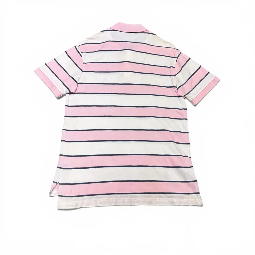 [BUNJANG] Tommy Hilfiger Pink Stripe Short-Sleeve Polo T-Shirt / M 타미힐피거 분홍 스트라이프 PK 반팔 카라티