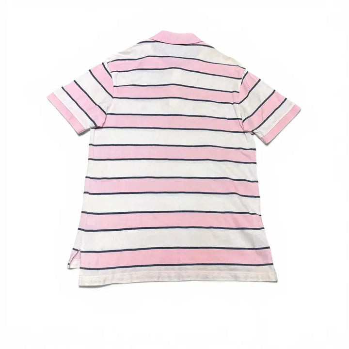 [BUNJANG] Tommy Hilfiger Pink Stripe Short-Sleeve Polo T-Shirt / M 타미힐피거 분홍 스트라이프 PK 반팔 카라티