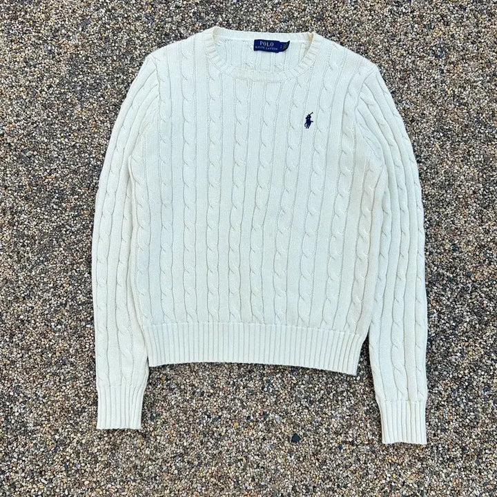 [BUNJANG] Polo Ralph Lauren Ivory Cable Knit Sweater / 폴로(POLO RalphLauren)아이보리 케이블 니트
