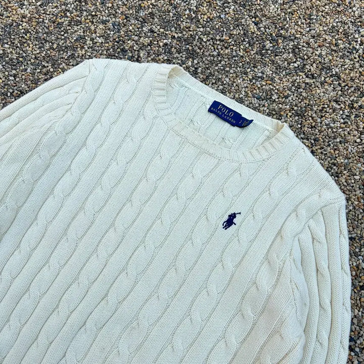 [BUNJANG] Polo Ralph Lauren Ivory Cable Knit Sweater / 폴로(POLO RalphLauren)아이보리 케이블 니트