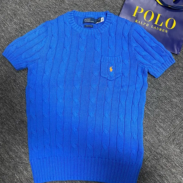 [BUNJANG] Polo Cable Knit Pima Cotton Sweater - White QR Tag / [반값이하급처] 새상품급 최신형 화이트QR택 폴로 케이블 니트 피마코튼