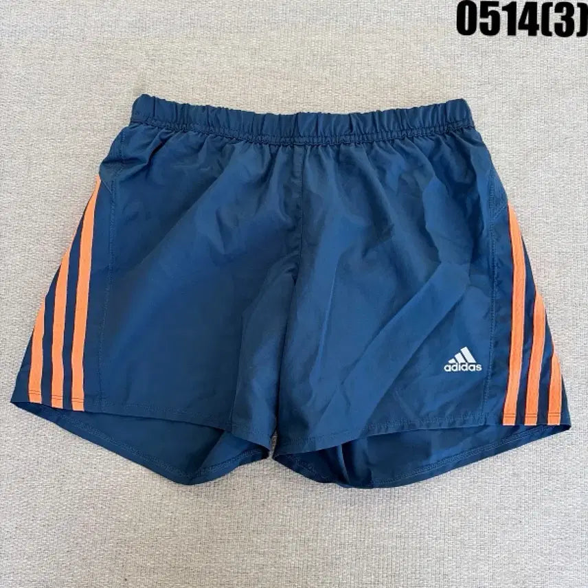 [BUNJANG] Adidas 3-Stripes Shorts Navy/Orange / 아디다스 삼선 반바지 네이비/주황 0514