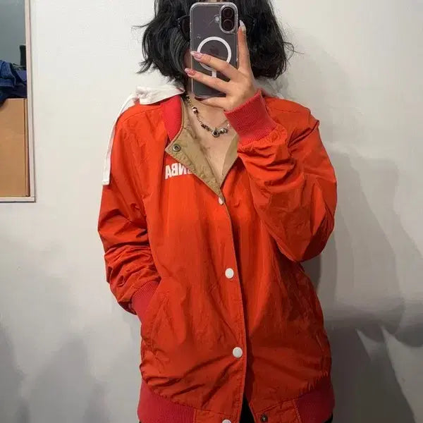 [BUNJANG] M NBA Windbreaker Hoodie Blouson Orange / M NBA 바람막이 후드 블루종 오렌지