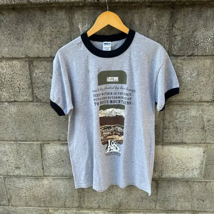 [BUNJANG] Gildan Vintage Printing Ringer T-Shirt (M) / 길단 빈티지 프린팅 링거티 반팔 티셔츠 m
