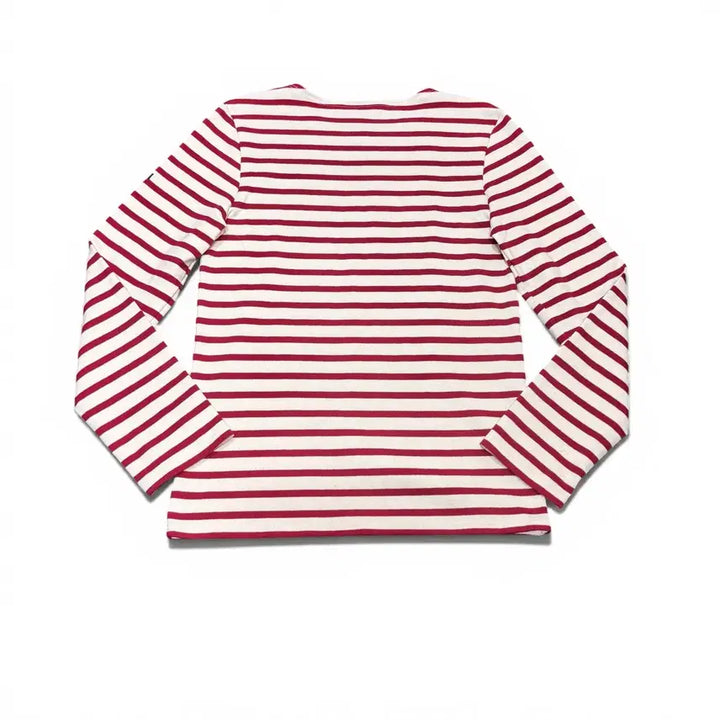 [BUNJANG] Saint James Ivory Red Stripe Long Sleeve T-Shirt / S 세인트제임스 아이보리 레드 스트라이프 긴팔 롱슬리브