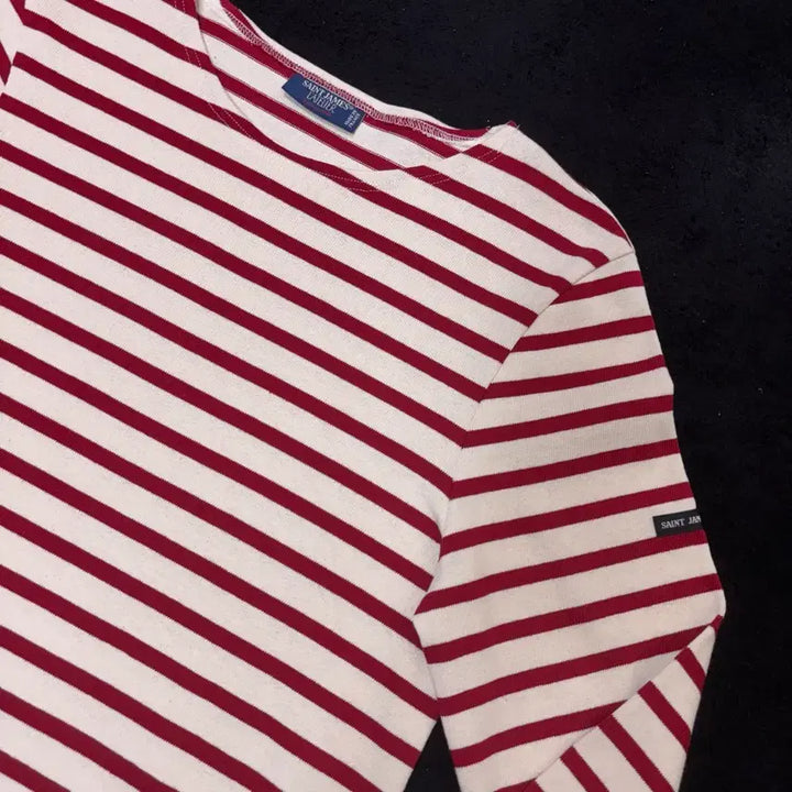 [BUNJANG] Saint James Ivory Red Stripe Long Sleeve T-Shirt / S 세인트제임스 아이보리 레드 스트라이프 긴팔 롱슬리브
