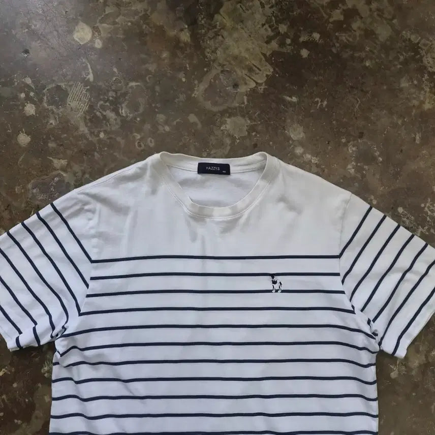 [BUNJANG] Hazzys Striped Short-Sleeve T-Shirt / 100) 헤지스 스트라이프 반팔티 반팔 티셔츠