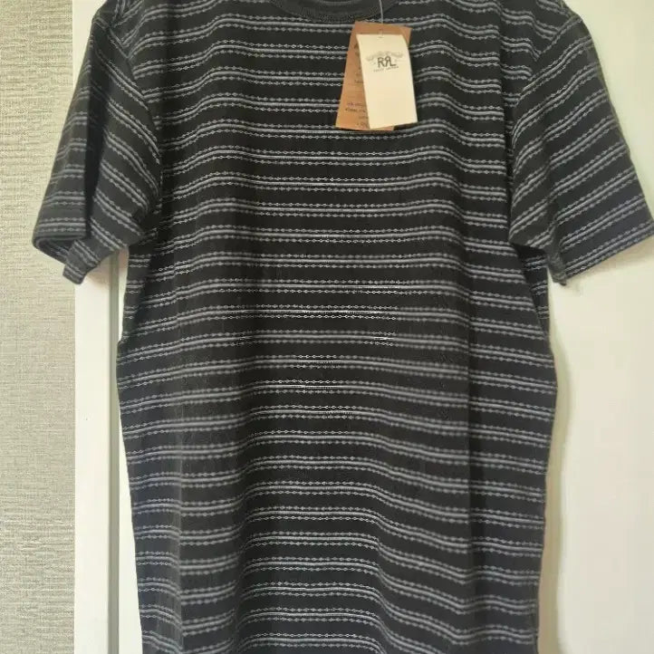 [BUNJANG] RRL Indigo Striped Jacquard T-Shirt Black Multi / RRL 인디고 스트라이프 저지 티셔츠 블랙 멀티