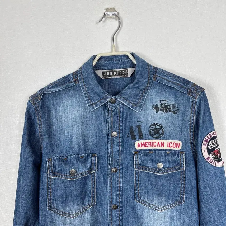 [BUNJANG] Jeep Vintage Denim Shirt / 지프 빈티지 데님 청 셔츠 남방 여S 90 라덴 빈티지