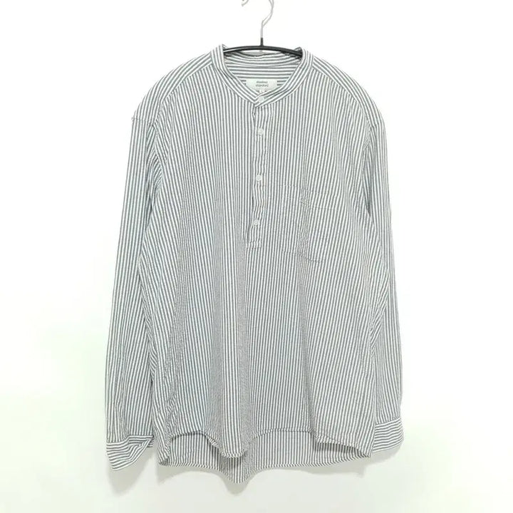 [BUNJANG] M Standard Seersucker Stripe Pullover Shirt L / 무탠다드 시어서커 스트라이프 풀오버 셔츠 L_M2624
