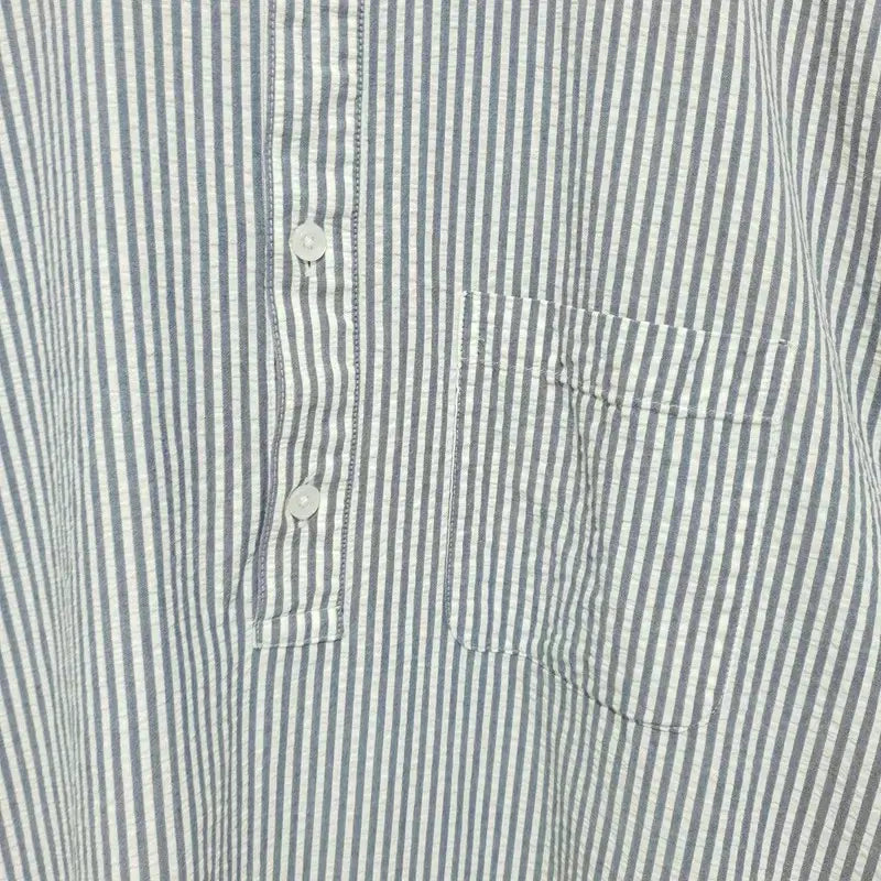 [BUNJANG] M Standard Seersucker Stripe Pullover Shirt L / 무탠다드 시어서커 스트라이프 풀오버 셔츠 L_M2624