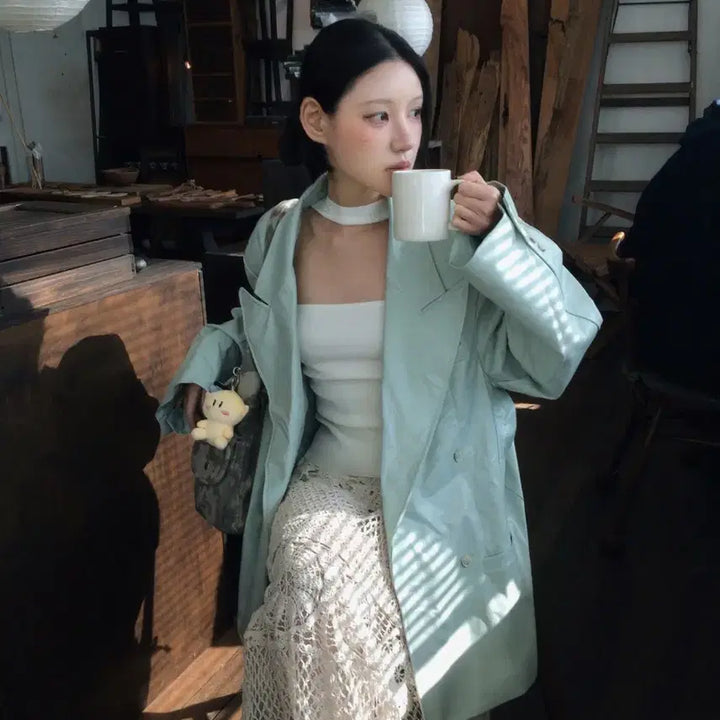 [BUNJANG] TUZROOM Fairy Off-Shoulder Choker Knit (White) / 투즈룸 페어리 오프숄더 초커니트(화이트)