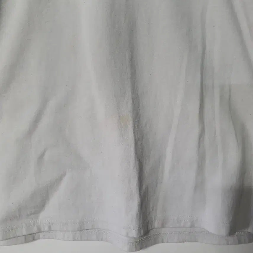[BUNJANG] White Side Slit Short-Sleeve Layered T-Shirt / 화이트 옆트임 반팔 레이어드 티셔츠 0358