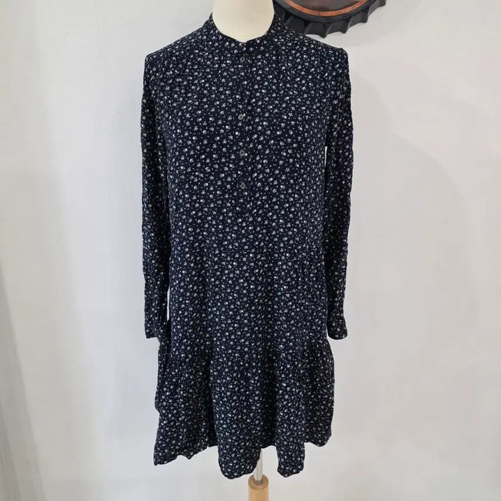 [BUNJANG] Le Shop Floral Long Dress Navy / 르샵 잔꽃무늬 롱 원피스 네이비