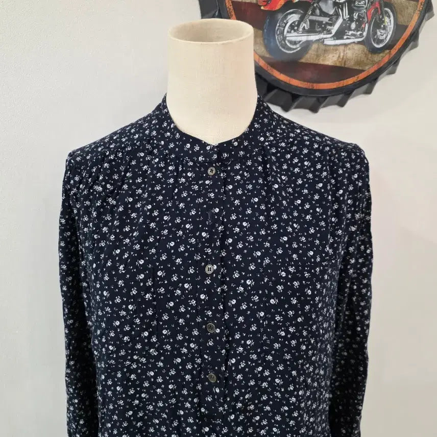 [BUNJANG] Le Shop Floral Long Dress Navy / 르샵 잔꽃무늬 롱 원피스 네이비