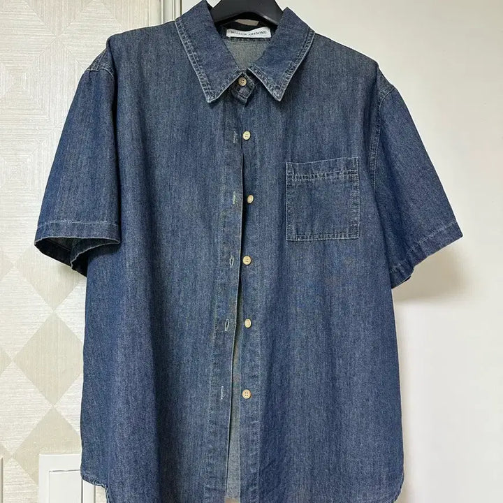 [BUNJANG] Denim Short Sleeve Shirt / 청 반팔셔츠