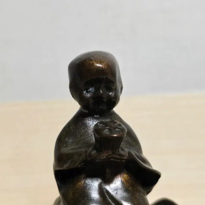 [BUNJANG] Antique Bronze Boy Lotus Incense Burner / 적동 동자 연꽃 향로