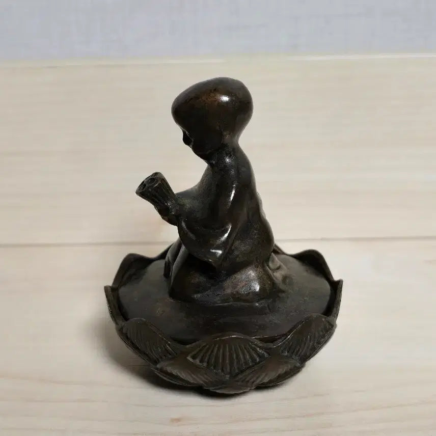 [BUNJANG] Antique Bronze Boy Lotus Incense Burner / 적동 동자 연꽃 향로