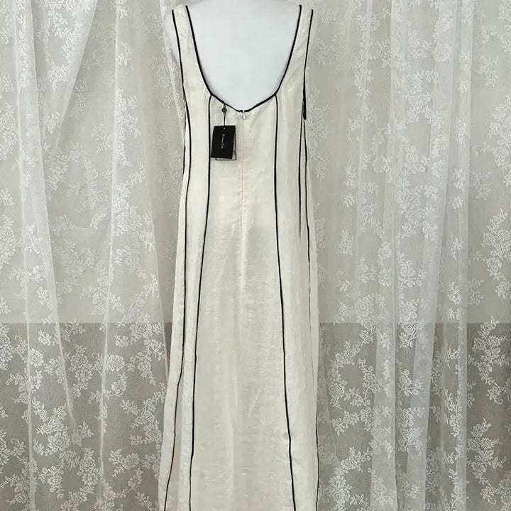 [BUNJANG] Massimo Dutti Linen Blend Two-Tone Maxi Dress Ivory / L) 새상품 마시모두띠 린넨 블렌드 투톤 원피스 아이보리