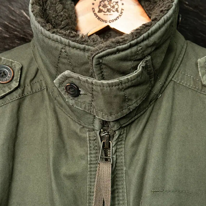 [BUNJANG] Abercrombie &amp; Fitch Military Bomber Jacket Olive Green Cotton / [100] 아베크롬비 밀리터리 봄버자켓 올리브 그린