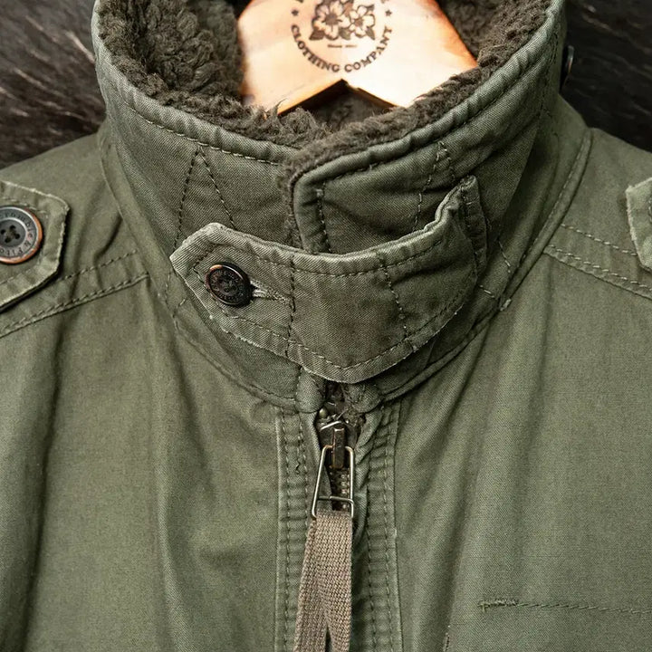 [BUNJANG] Abercrombie &amp; Fitch Military Bomber Jacket Olive Green Cotton / [100] 아베크롬비 밀리터리 봄버자켓 올리브 그린