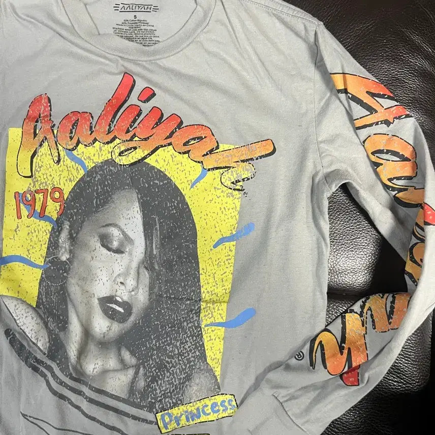 [BUNJANG] Usa Aaliyah Princess R&amp;B Long Sleeve T-Shirt / Usa Aaliyah 프린세스 R&amp;B 긴팔 티셔츠