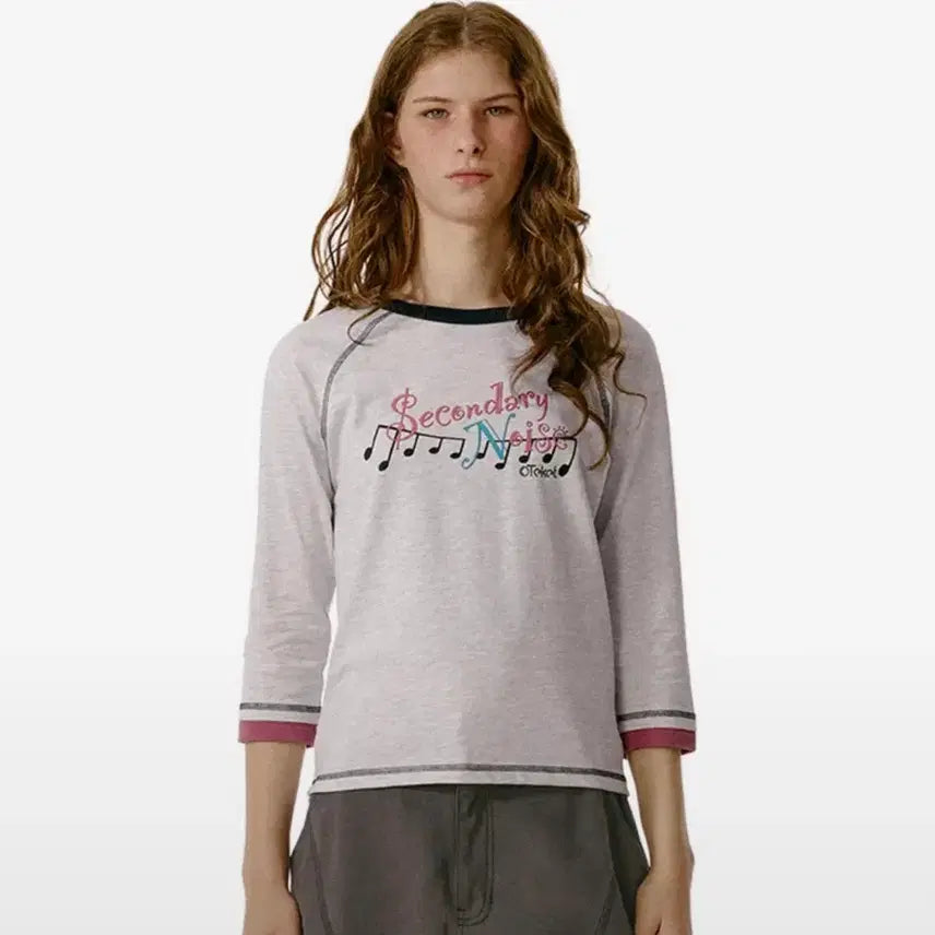 [BUNJANG] TEKET Flow Note L/S Tee Melange Gray / 테켓 롱슬리브 Flow Note L/S Tee Melange Gray