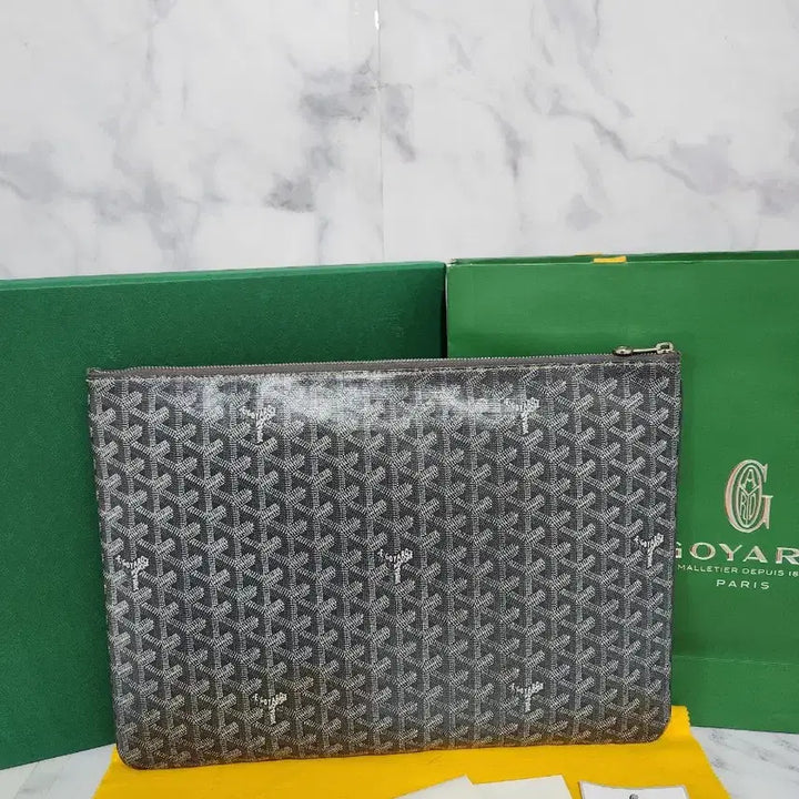 [BUNJANG] Goyard Saint Louis GM Clutch Bag Grey / 고야드 세나 클러치백 그레이 Gm