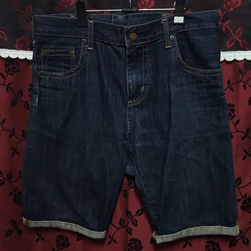 [BUNJANG] Carhartt Washed Denim Roll-Up Shorts / 칼하트      롤업 진청 데님 반바지