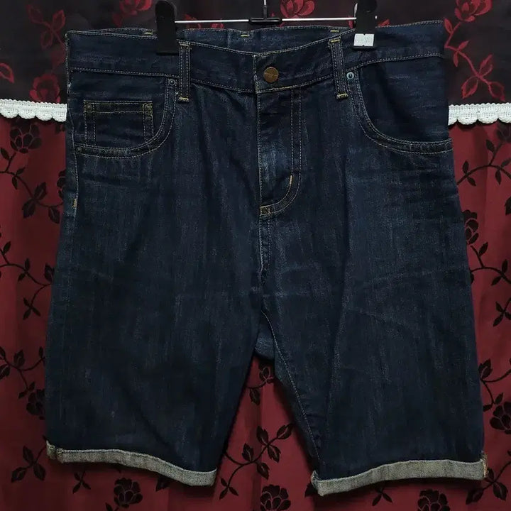 [BUNJANG] Carhartt Washed Denim Roll-Up Shorts / 칼하트      롤업 진청 데님 반바지