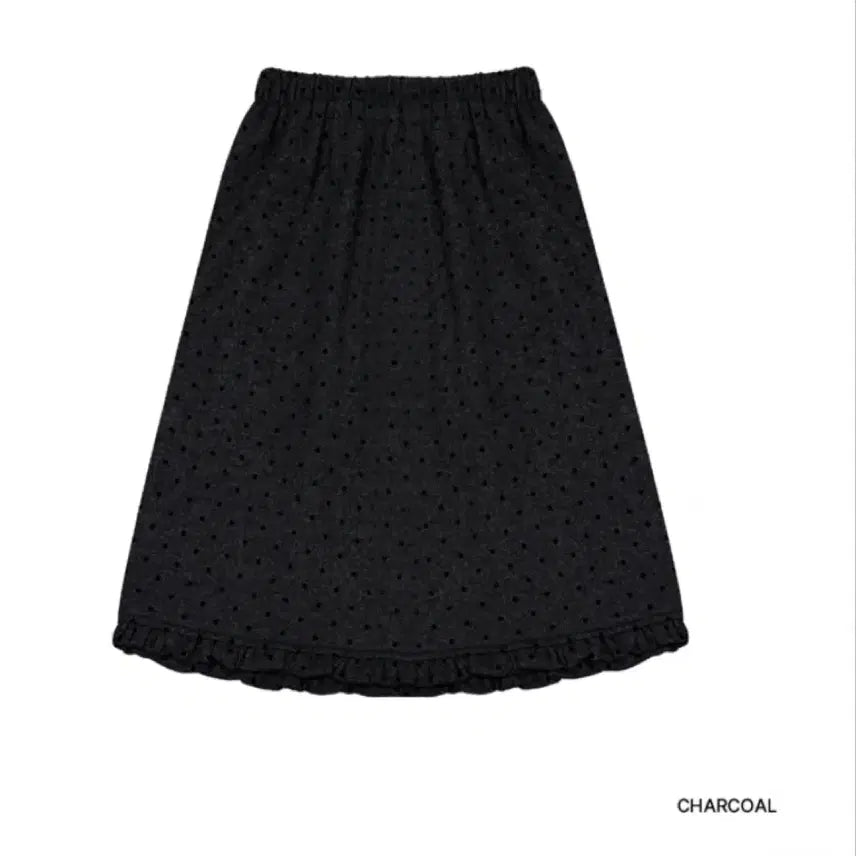 [BUNJANG] Dot Frill Midi Skirt / 도트 프릴 미디 스커트