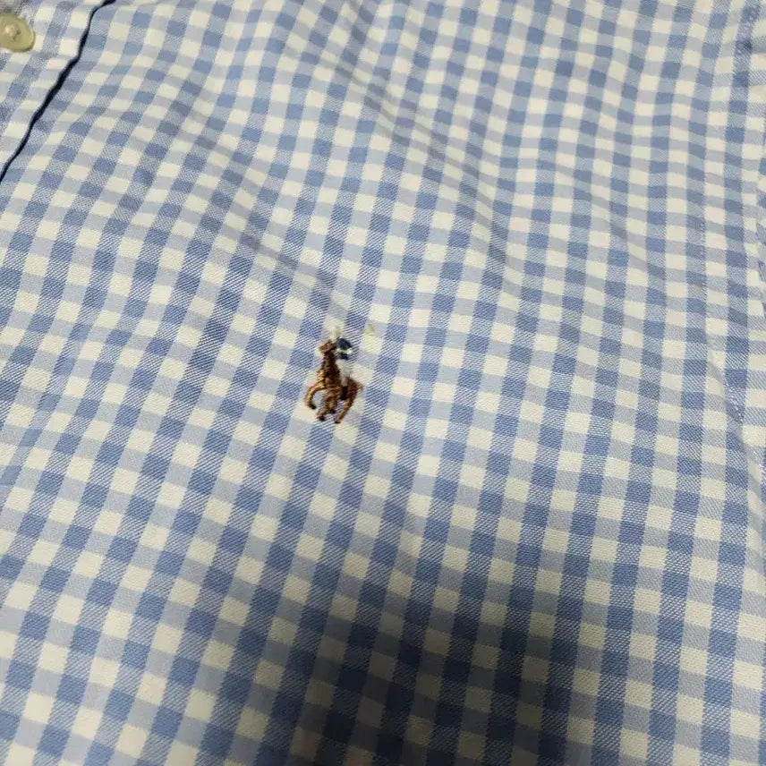 [BUNJANG] Ralph Lauren Color Pony Oxford Shirt Blue Check M / 랄프로렌 컬러포니 셔츠 블루 체크 M