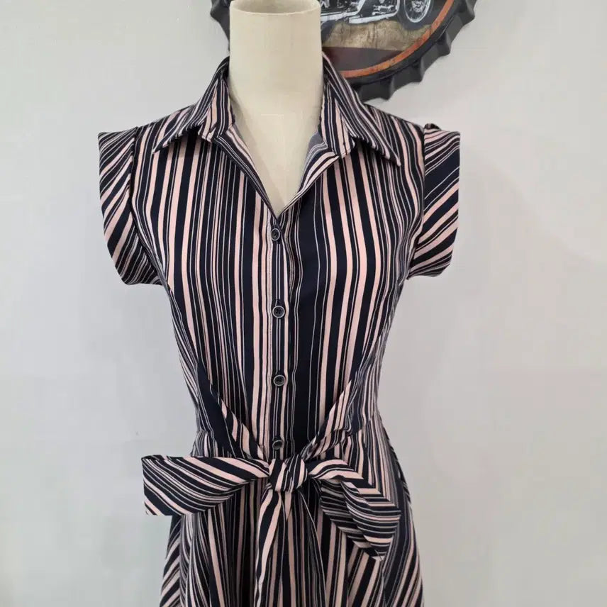 [BUNJANG] EGOIST Striped Shirt Dress Size 55 / 에고이스트 EGOIST 스크라이프 셔츠형 원피스 55